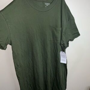 Time and Tru T-Shirt Dress With Pocket Large Olive